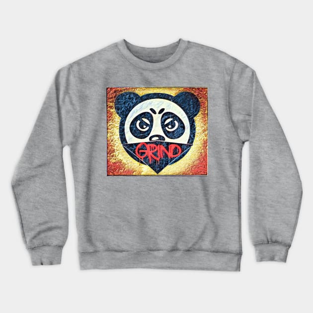 Grind Panda Mask Logo Crewneck Sweatshirt by Digz